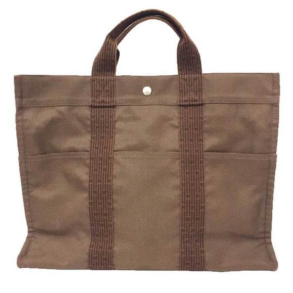 Hermès Herline Brown Canvas tote - Picture 1 of 3